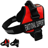 ALBCORP Emotional Support Dog Vest – Reflective Harness - Woven Polyester and Nylon, Comfy Mesh Padding - Sizes from XXS to XL – Service Dog Patches Included. Red, XXS