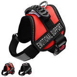 ALBCORP Emotional Support Dog Vest – Reflective Harness - Woven Polyester and Nylon, Comfy Mesh Padding - Sizes from XXS to XL – Service Dog Patches Included. Red, XXS