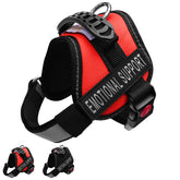 ALBCORP Emotional Support Dog Vest – Reflective Harness - Woven Polyester and Nylon, Comfy Mesh Padding - Sizes from XXS to XL – Service Dog Patches Included. Red, XXS